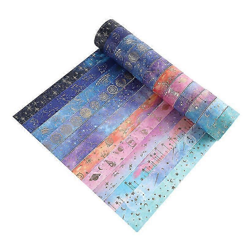 12 Rolls Washi Tape, Starry Sky Washi Tape Decorative Paper Masking Tape Masking Tape Adhesive Paper Masking Tape