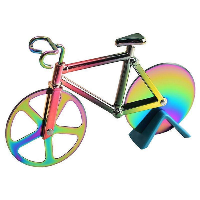 Bicycle Pizza Cutter, Non-Stick Bike Pizza Cutter with Holder, Suitable for Cutting Pizza