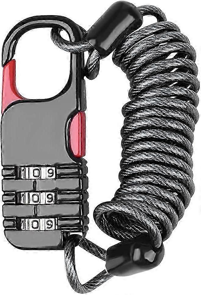 Motorcycle Helmet Lock Bicycle Lock Light Weight Portable Anti-Theft Resettable 3 Digit Lock Anti-Theft Locks are Suitable