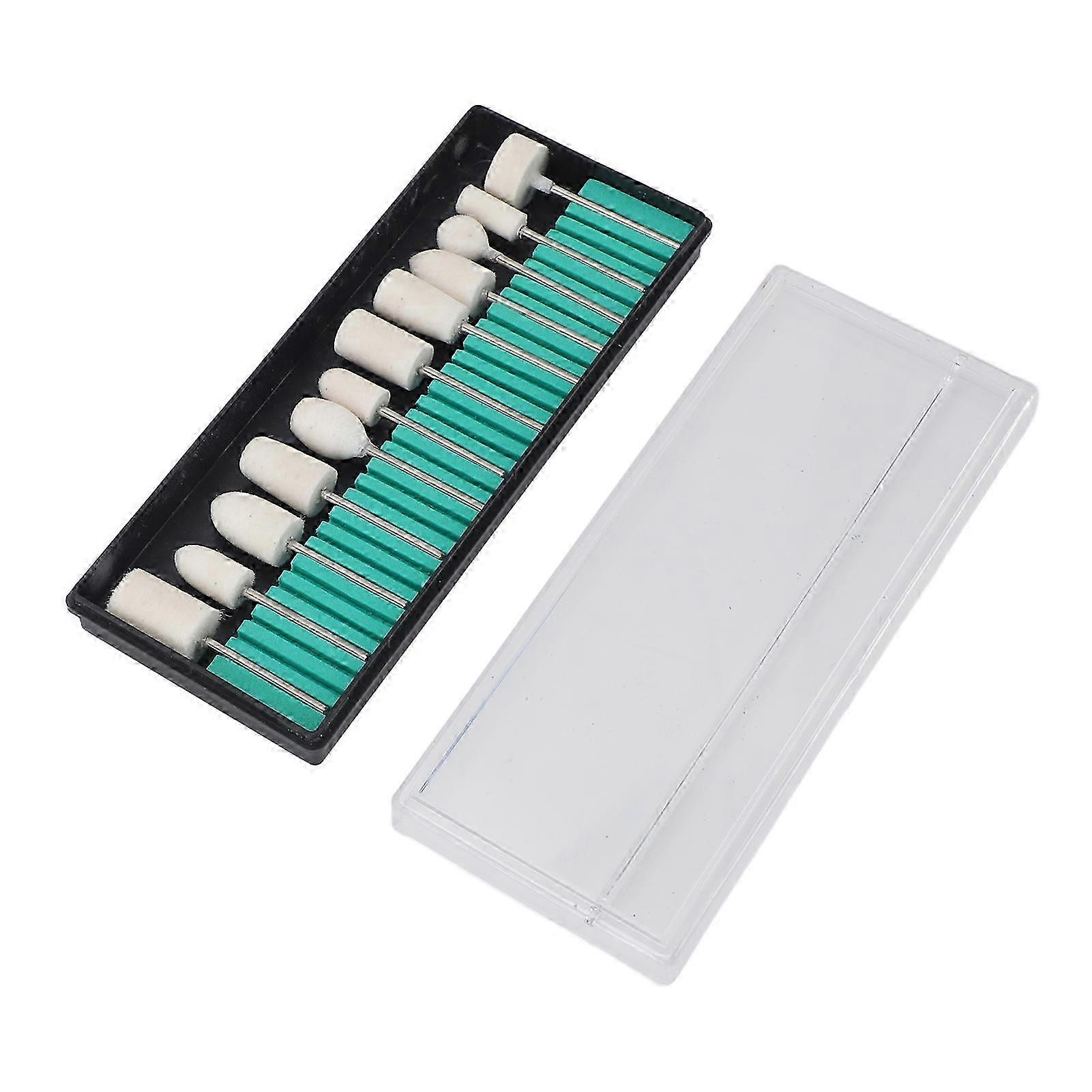 12 Stück Wollschleifkopf-Set Hochfeste gleichmäßige Partikel Wollpolierbit für Metallkeramikglas f74