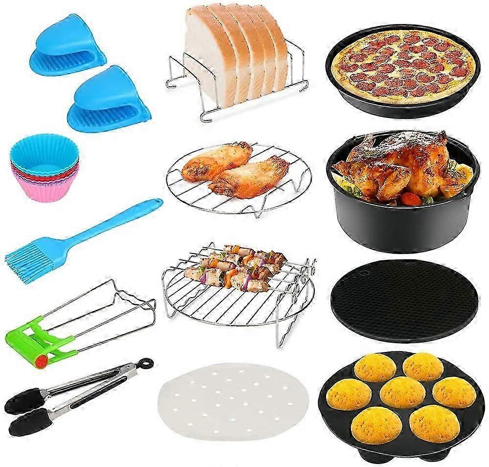 13PCS Air Fryer Accessories, 8 Inch Airfryer Kit Compatible for 4.2QT-6.8QT Air Fryers kitchen cool