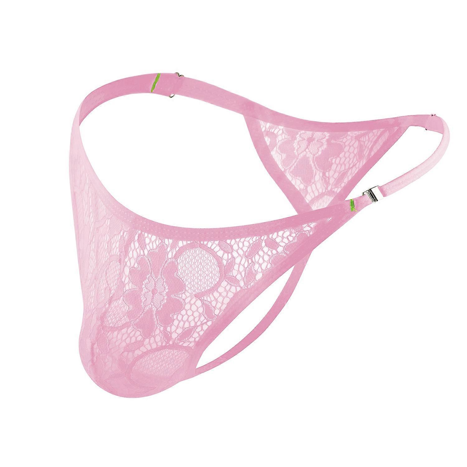 Men Lace G String Underwear Sissy Transparent T-back Thong Erotic Lingerie Pouch Underpants Pantie
