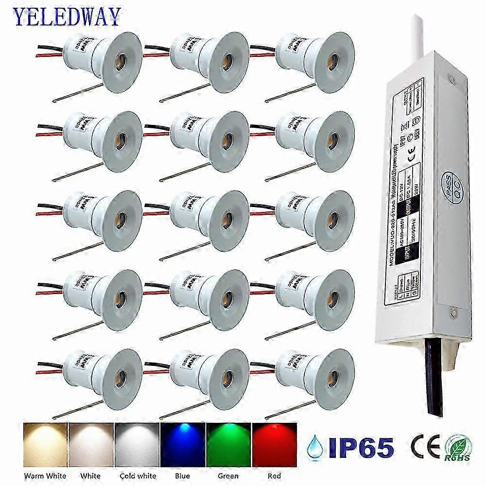 Compact 12V 1W Mini LED Downlight Recessed Spotlight for Ceiling, Kitchen, Stairs, and Indoor Use with AC110-220V Transformer