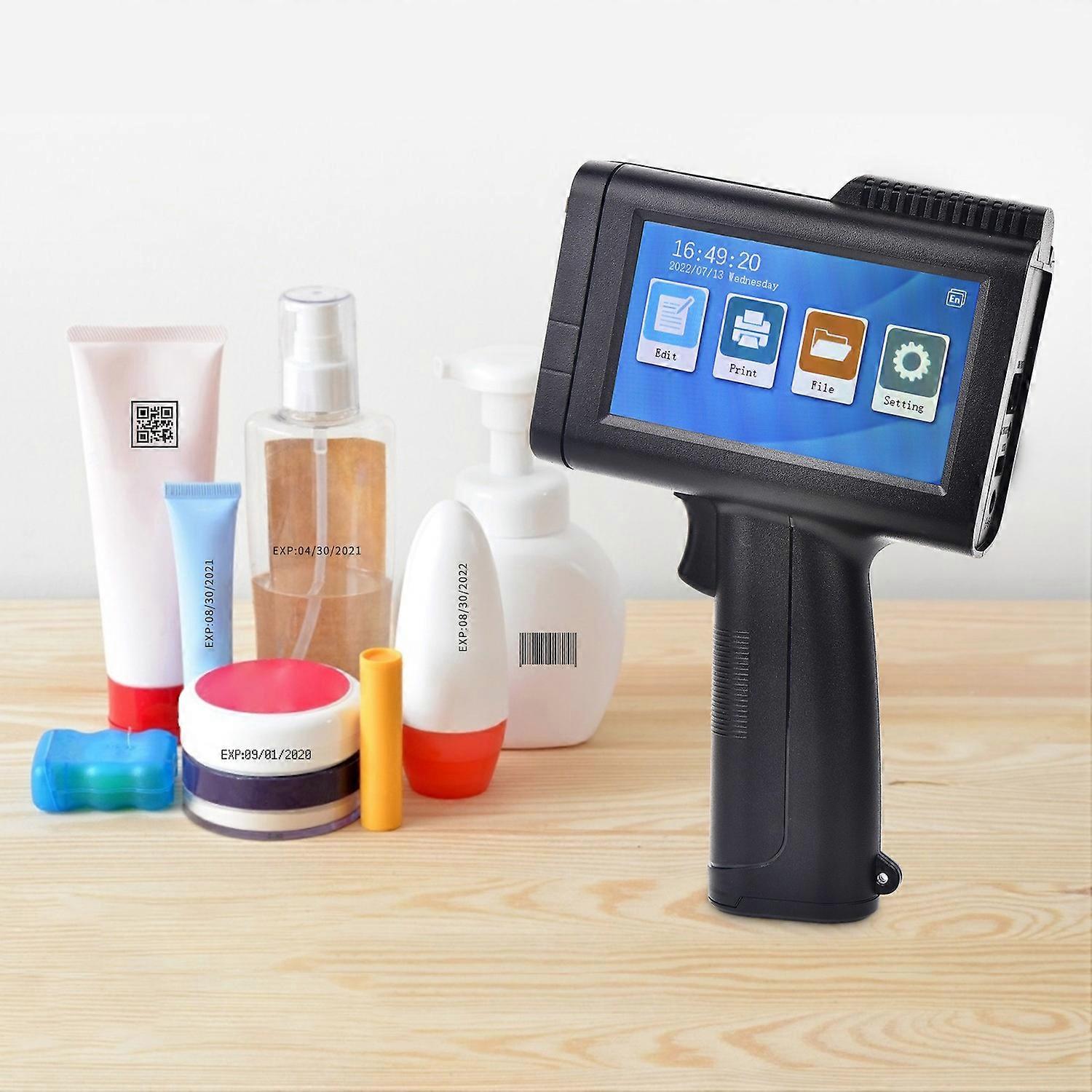 Portable HD Handheld Inkjet Printer with 4.3 Inch Touchscreen Intelligent Barcode Printer Support Lo