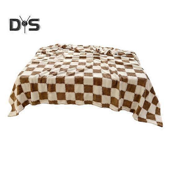 Winter Throw Blanket Contrast Color Plaid Printing Dual-sided Bedroom Living Room Decoration Office School Nap Blanket Flannel Car Blanket