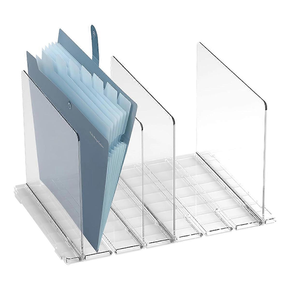 Acrylic Desktop File Sorter Organizer, 4 Compartments Mail Organizers