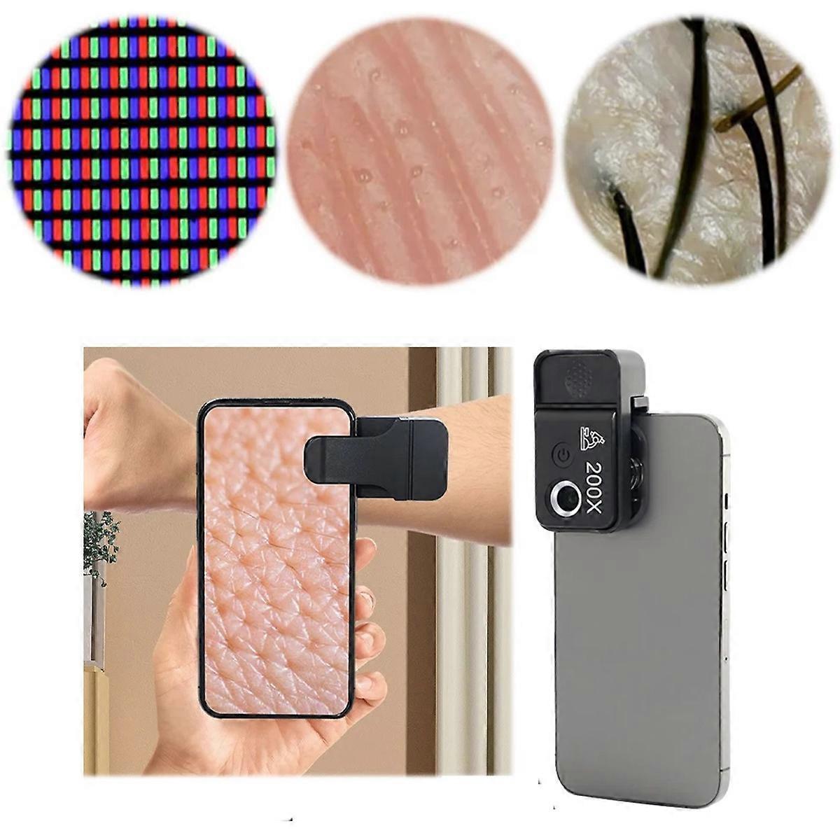 New 200X Magnification Phone Mobile Macro Lens USB Mobilephone Microscope Phone Mini Pocket Microscope for Phone