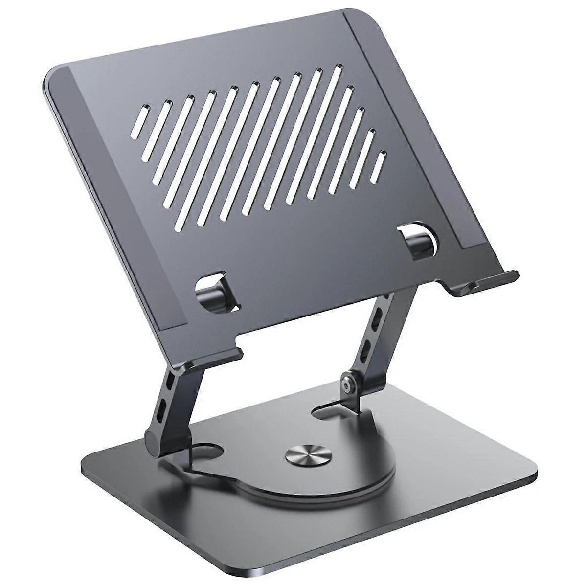 D087 Metal Desktop Laptop Heighten Bracket Rotatable Heat Dissipation Notebook Stand - Grey