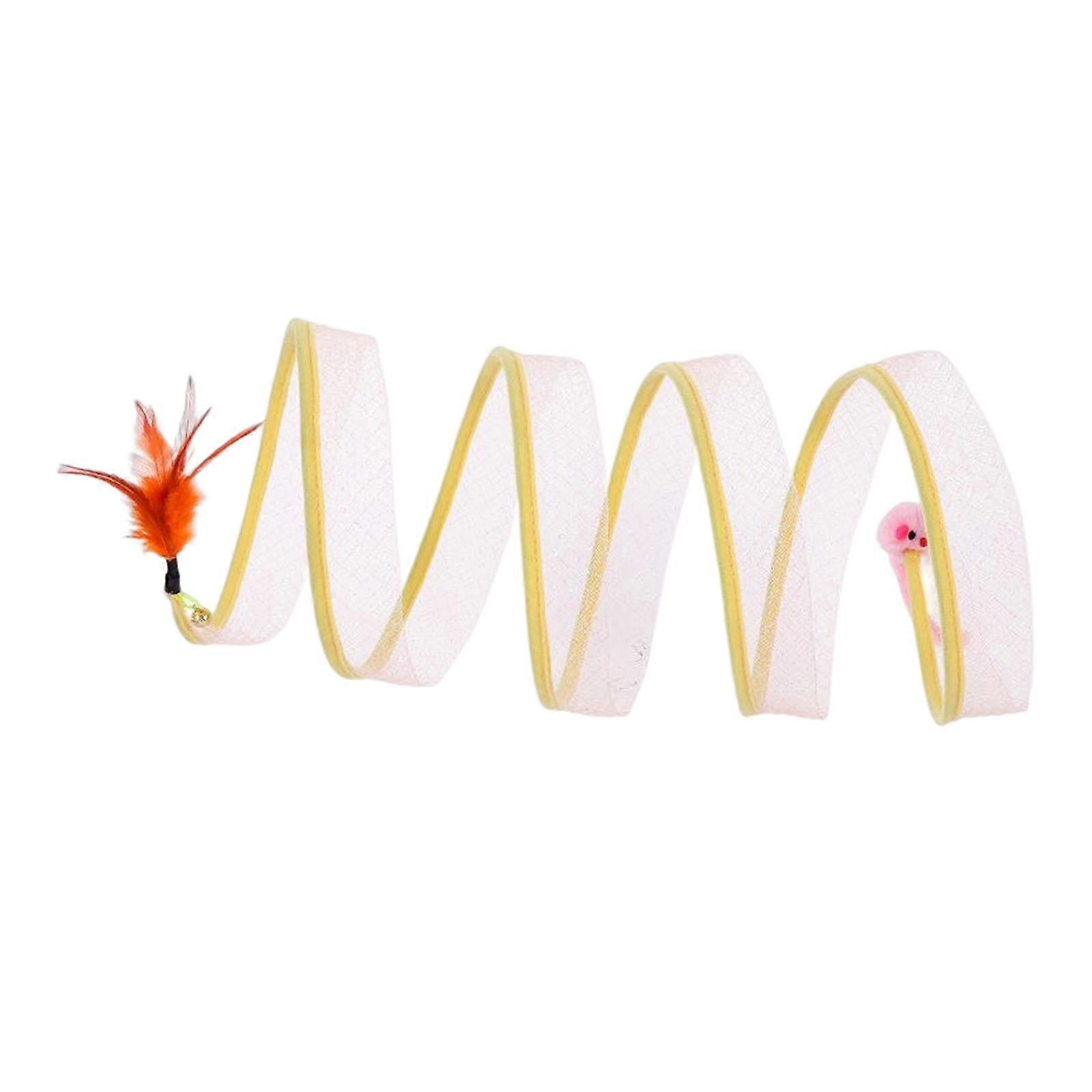 Cat Tunnel Pet Collapsible Interactive Toy Portable with Feather Toy Tent for s