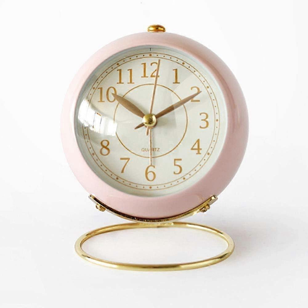 Vintage Table Clock, Retro Design with Easy-to-Use Button Controls, Decorative Clock for Bedroom and Travel with Night Light Function