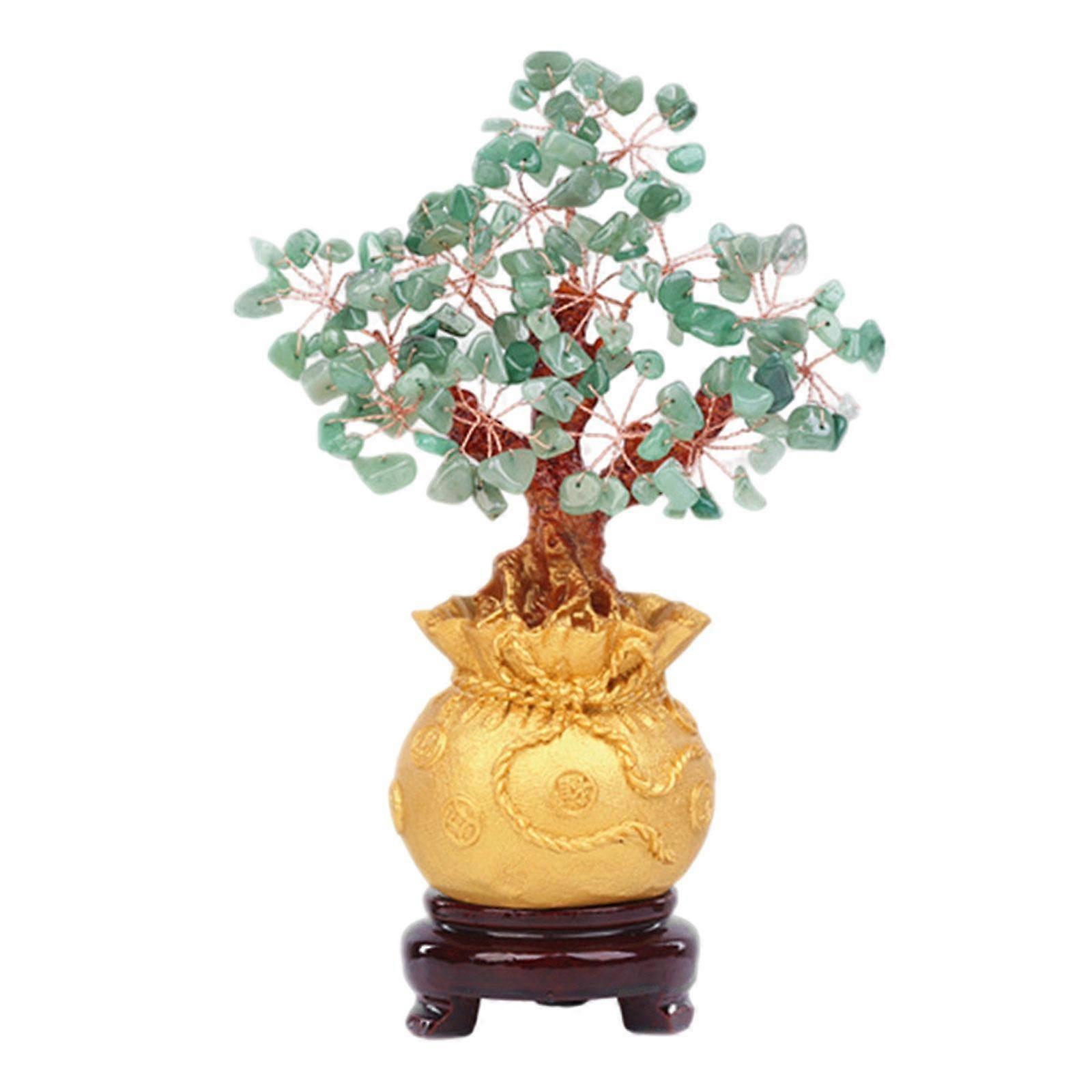 Feng Shui Crystal Wooden Base, Chinese Style with for Wealth Prosperity