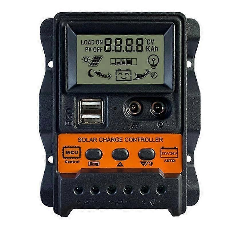 30A ηλιακός ελεγκτής δαπανών 12V24V ρυθμιστής φορτίων ηλιακών πλαισίων αυτόματος 2 εκφορτιστής φορτίων επίδειξης USB LCD JN