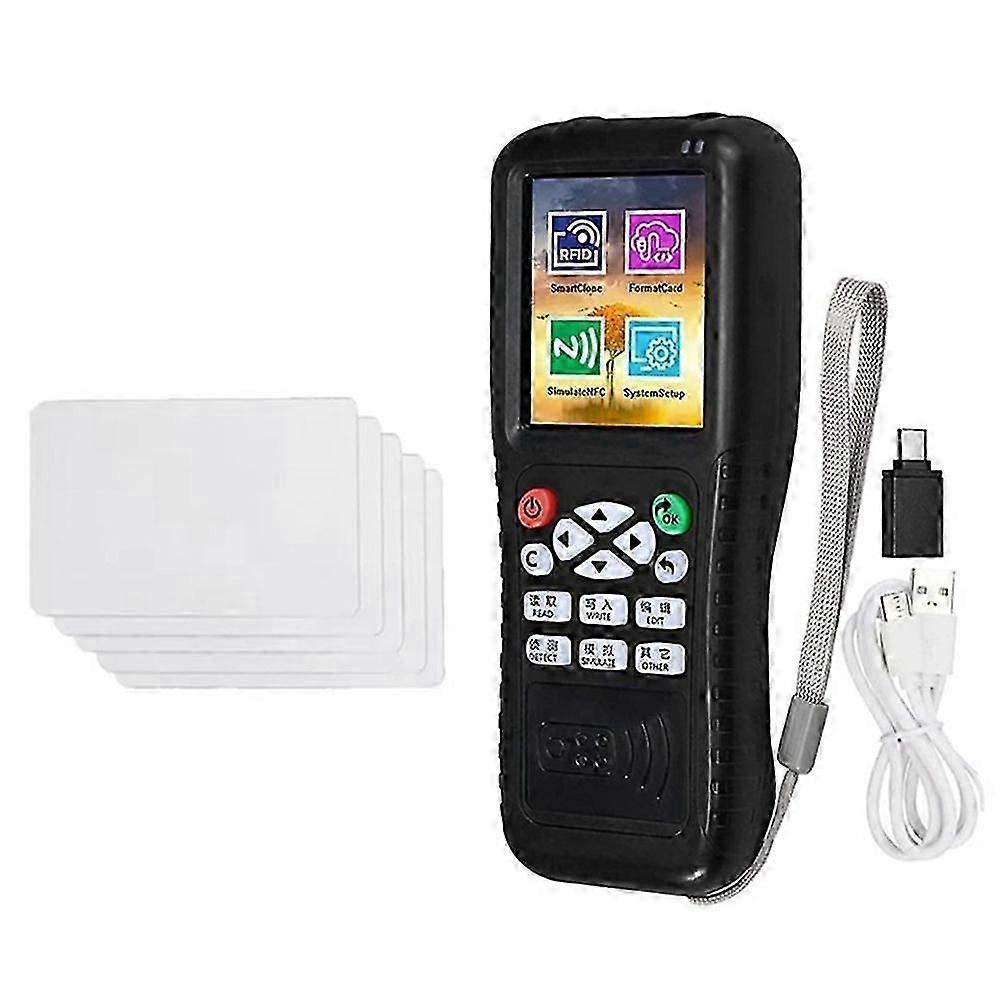 X100 RFID NFC Smart Card Reader Writer + 5 x UID-kort RFID duplikator ID IC Card Programmerer Kryptert