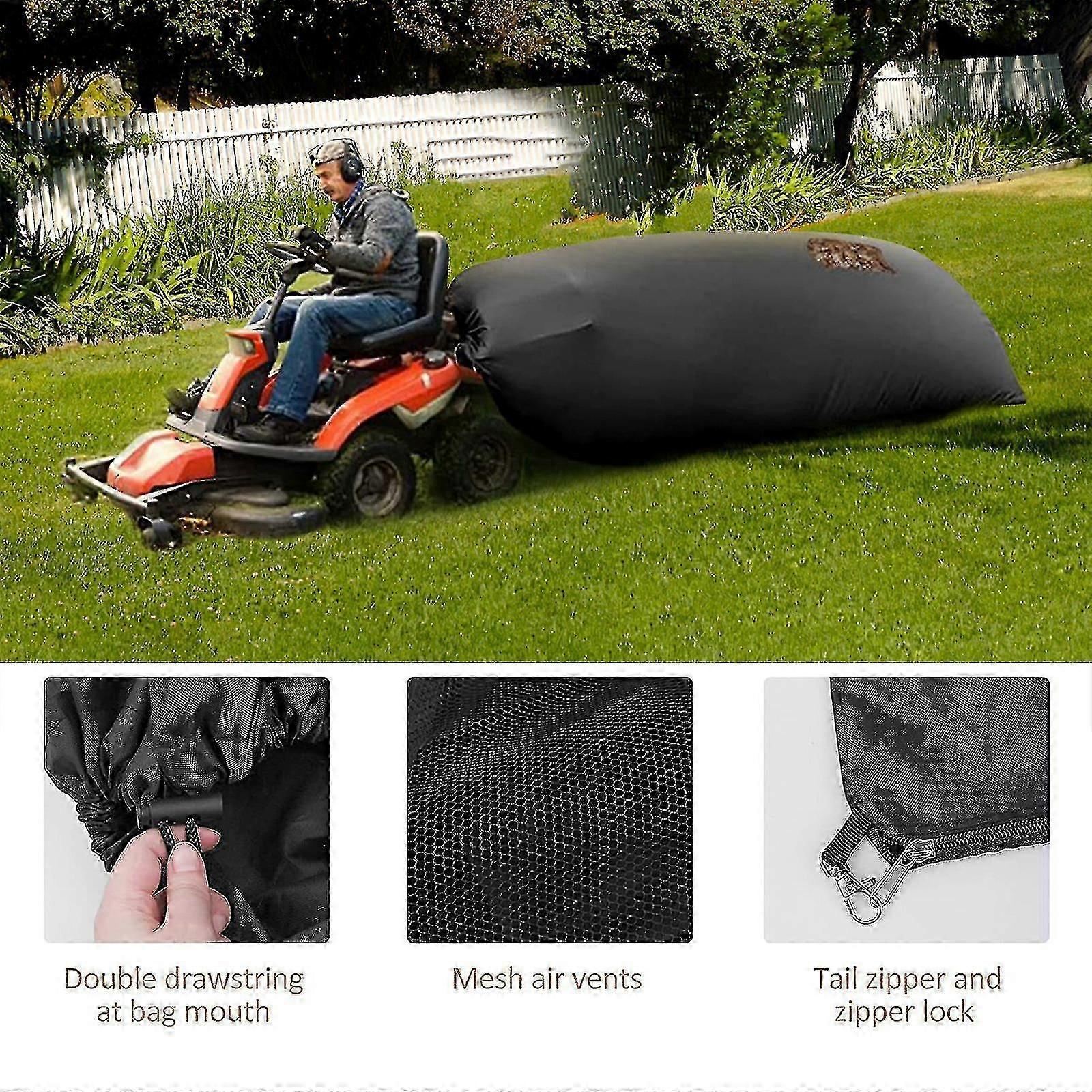 Lawn Tractor Leaf Bag Grass Catcher Bag Large Capacity For Fast Leaf Collection, Heavy Duty Material Fits For Most Two Bag