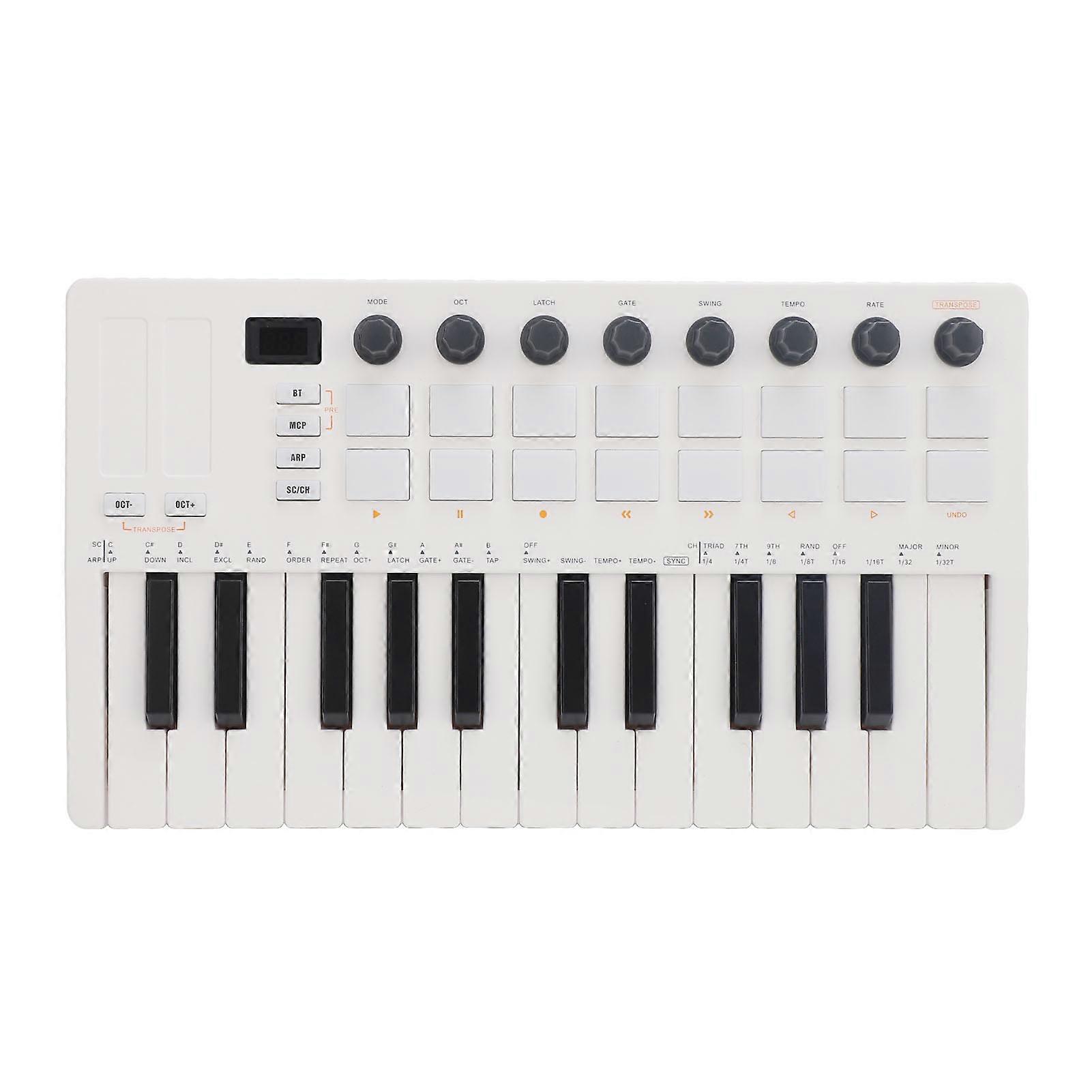BT Wireless 25 Key MIDI Keyboard Controller för Övning & Prestanda