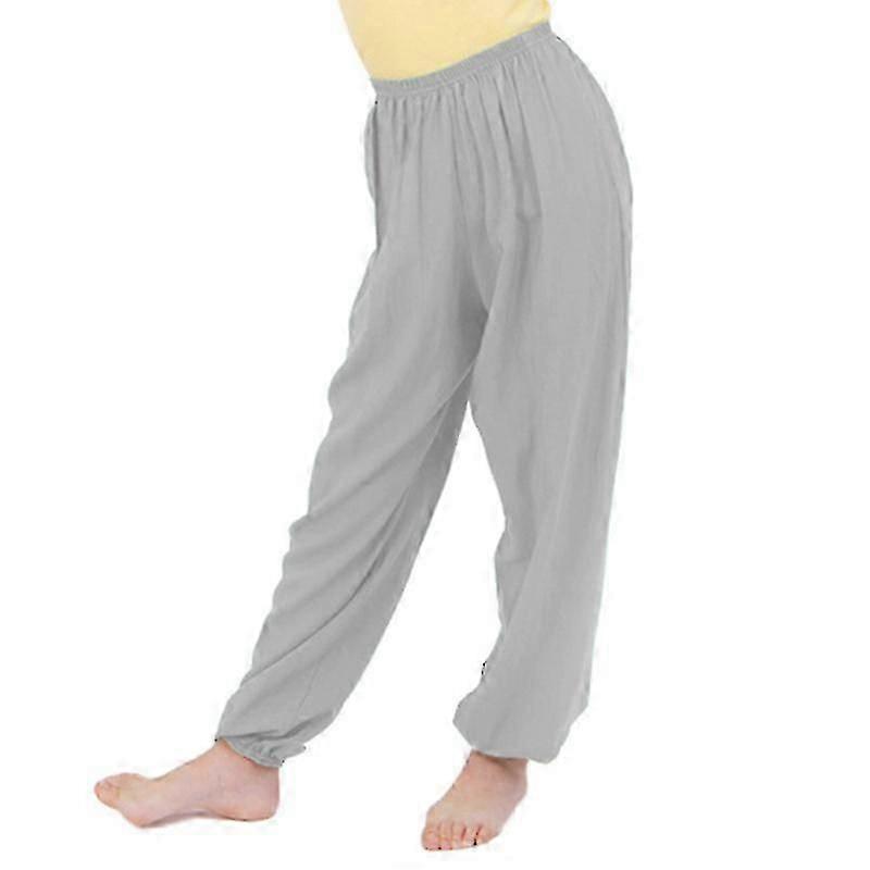 Kids Plain Loose Long Pants Yoga Dancing Bloomers Aladdin Trousers