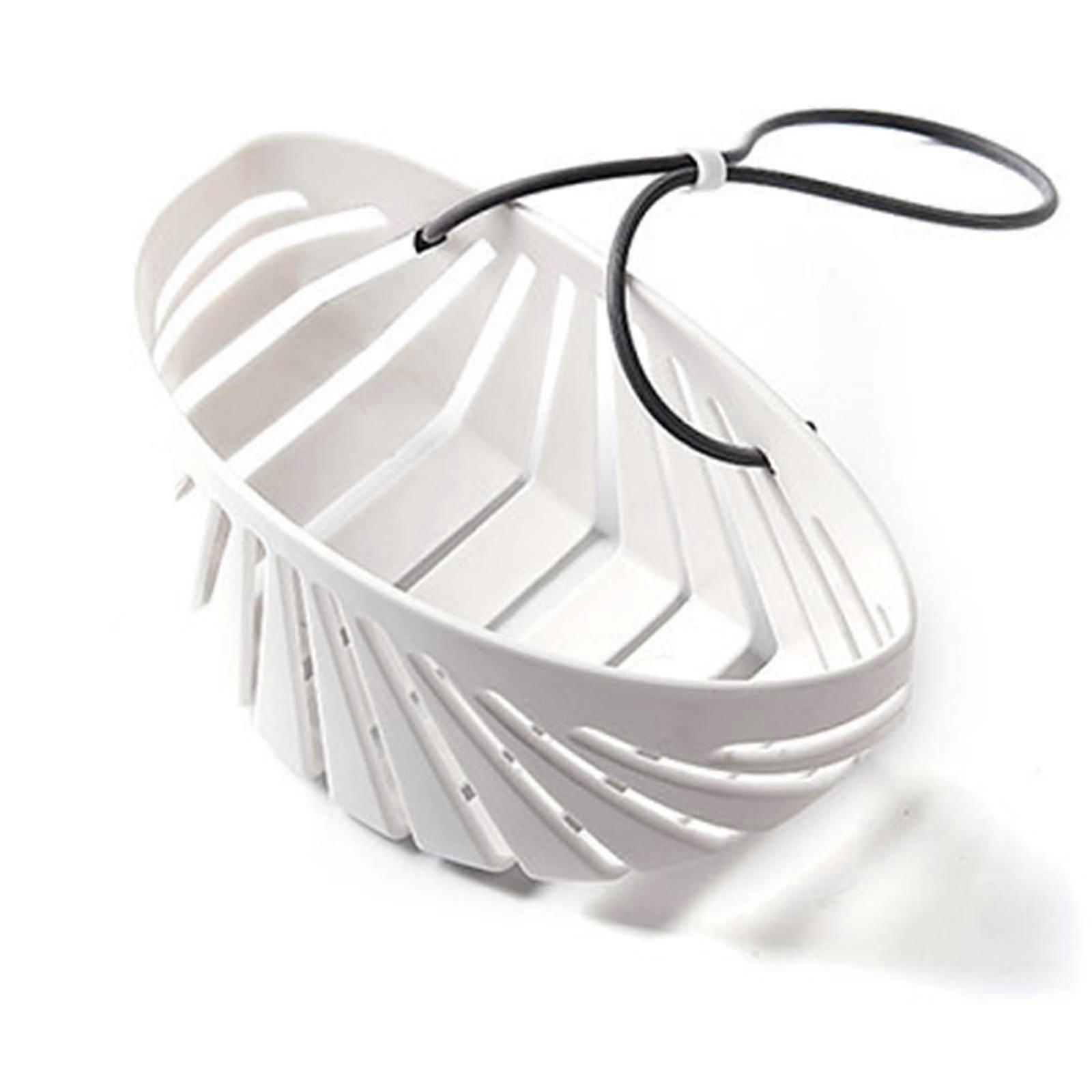 Sink Sponge Holder Hanging Kitchen Sink Caddy Adjustable Strap Kitchen Sink Organizer Space SavingWhite