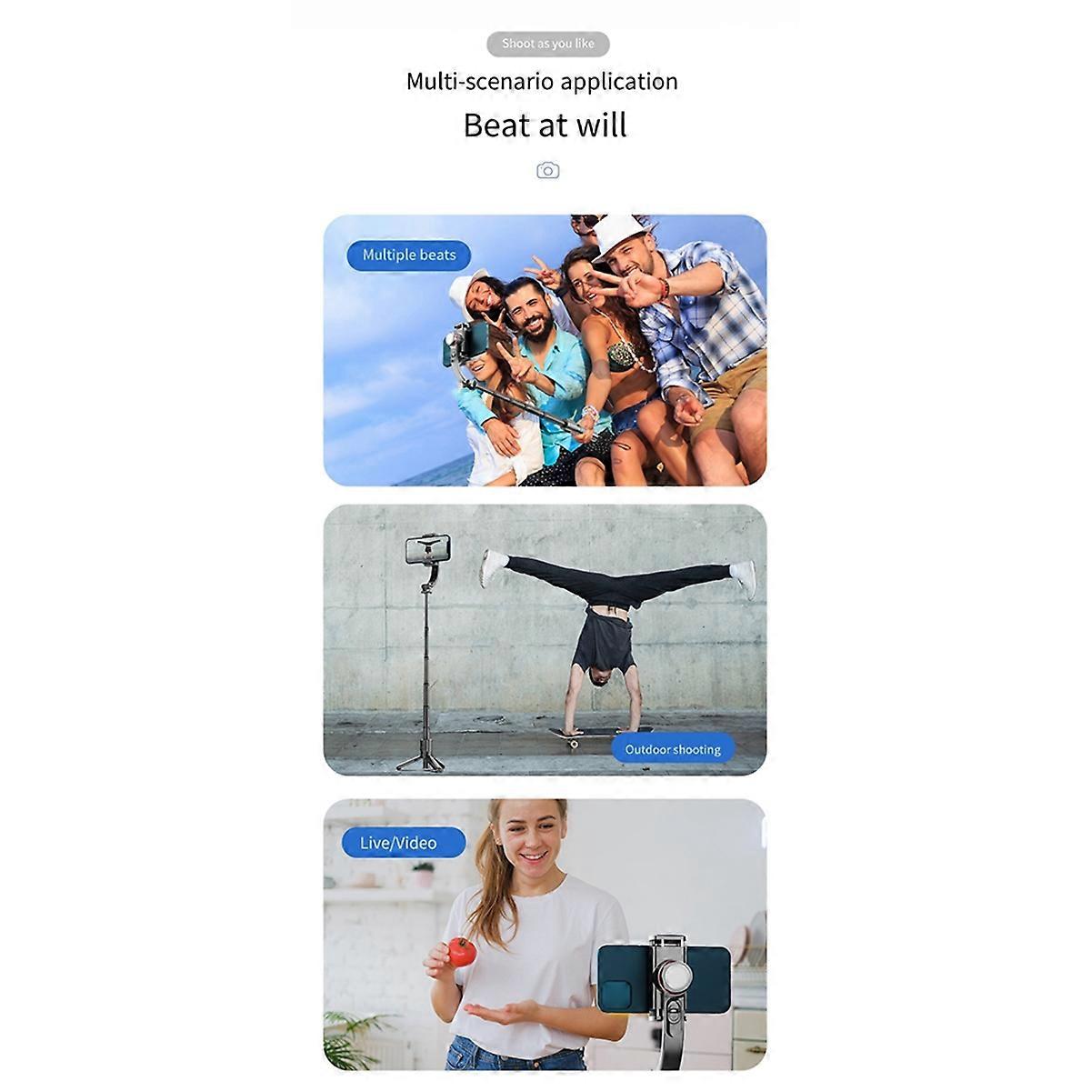 Anti-Shake Handheld Stabilizer Bluetooth Selfie Stick Aluminum Alloy Mobile Phone Gimbal Stabilizer