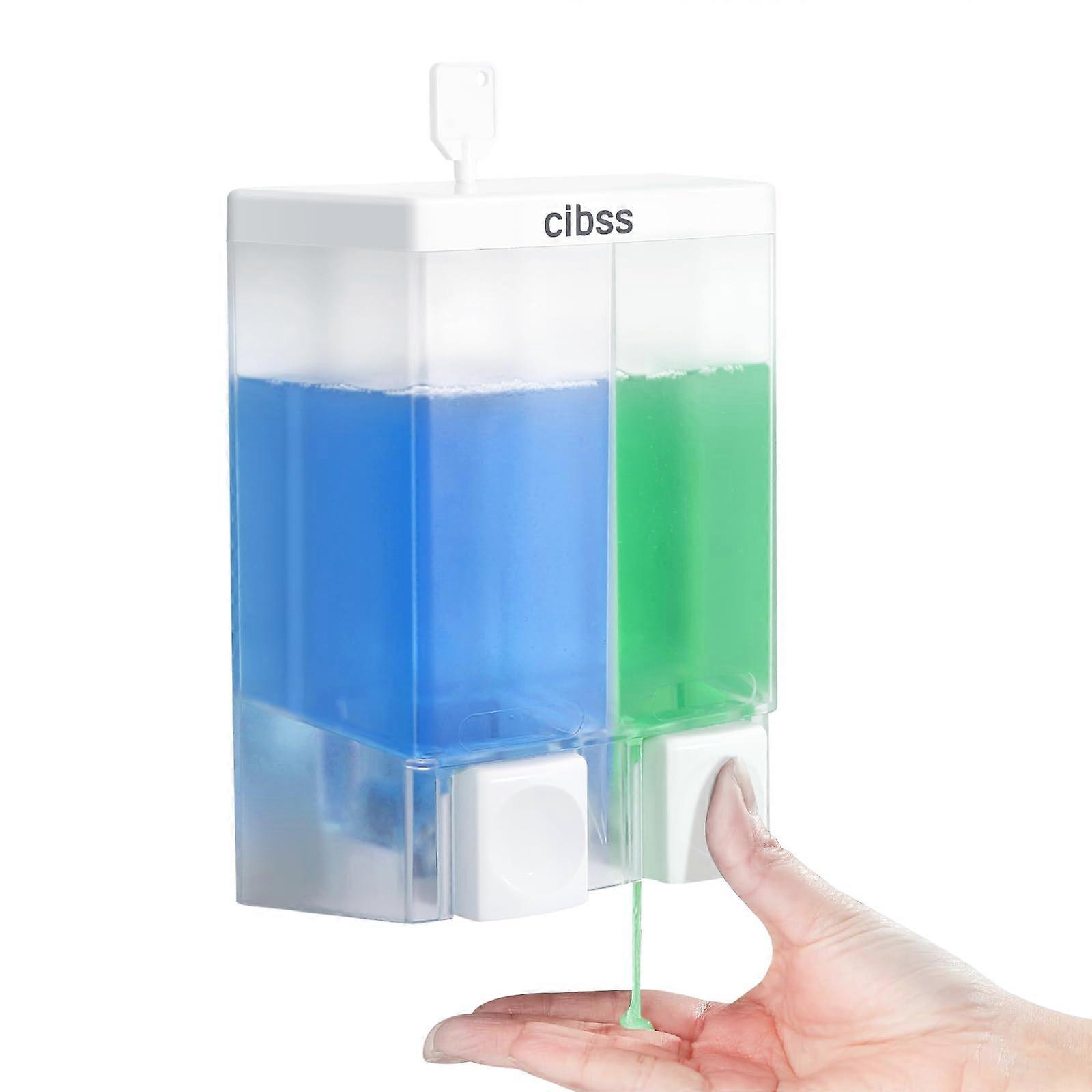 Manual Soap Dispenser Wall Mount 27oz/800ml, White Refillable Hand Soap Shampoo Lotion Dispenser for Kitchen Bathroom
