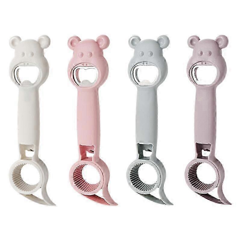 Versatile 4-in-1 Bear-shaped Jar and Bottle Opener Collection