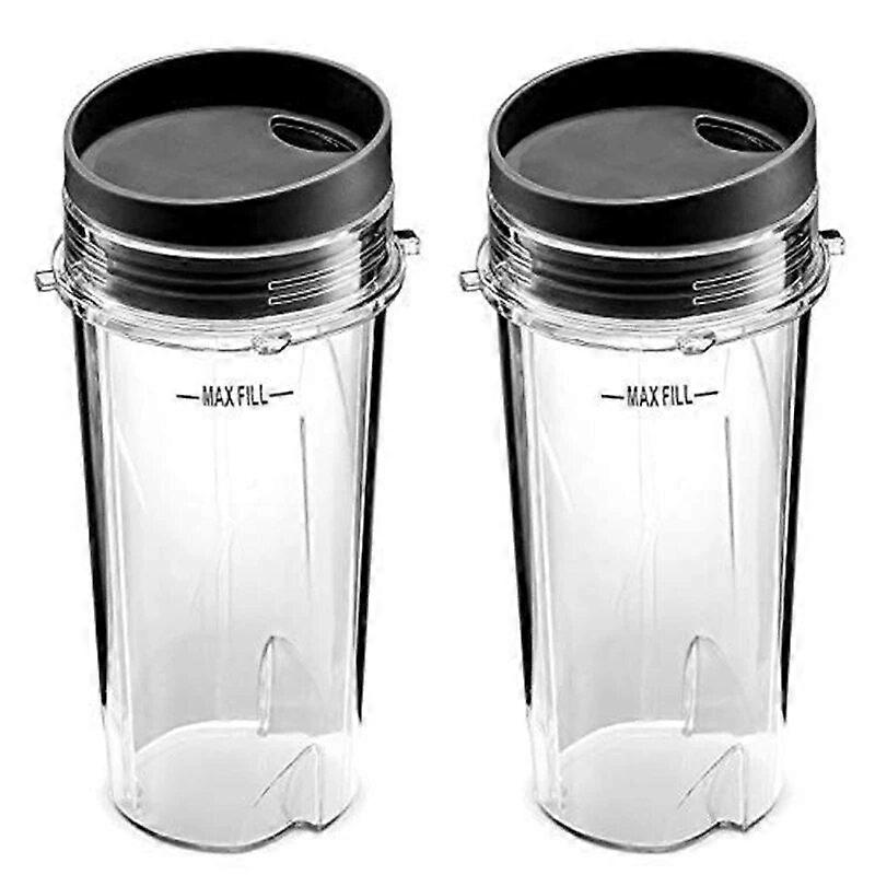 Replacement for Ninja 16 Oz Cup Single Serve - for Nutri Ninja BL770 BL780 BL660 Blender (2-Pack)
