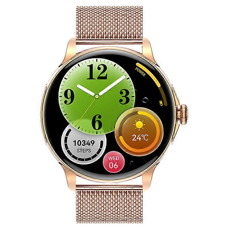 Smartwatch with Bluetooth Calling, Voice Control, Customizable Watch Faces, Weather Updates, Music Playback, and Heart Rate Monitoring(Rose)
