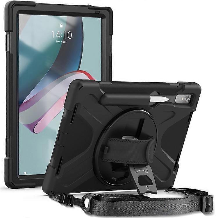Compatible For Lenovo Tab P11 Pro Gen 2 Kickstand 360 Degree Rotation Hand Strap Drop-proof Tablet Case PC + Silicone Protective C
