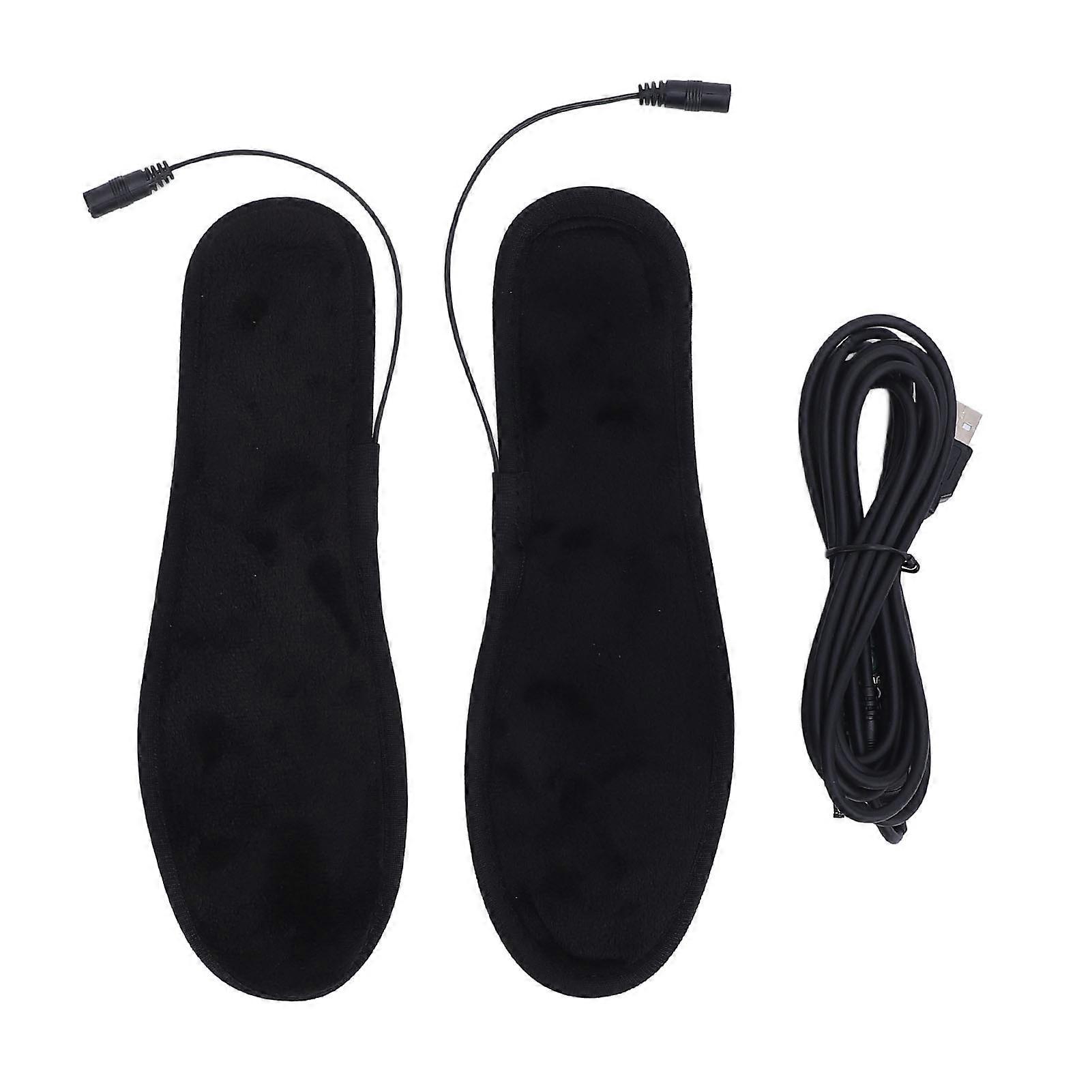 1 Pair Heated USB Heated Insoles Non Slip Temperature Control Heating Insole for Home Outdoor