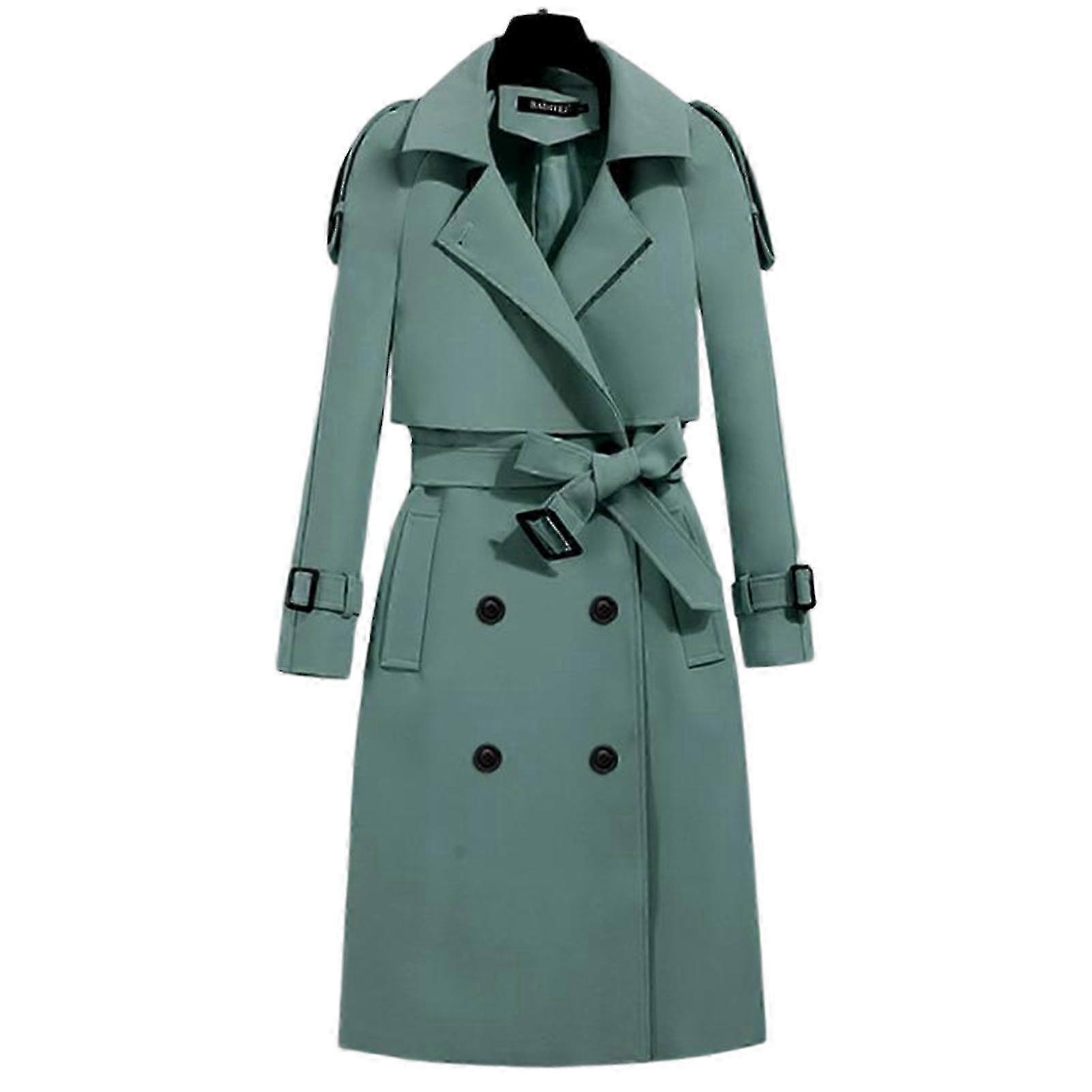 Women's Timeless Trench Coat Mid-Length with Deep Pockets for Practicality