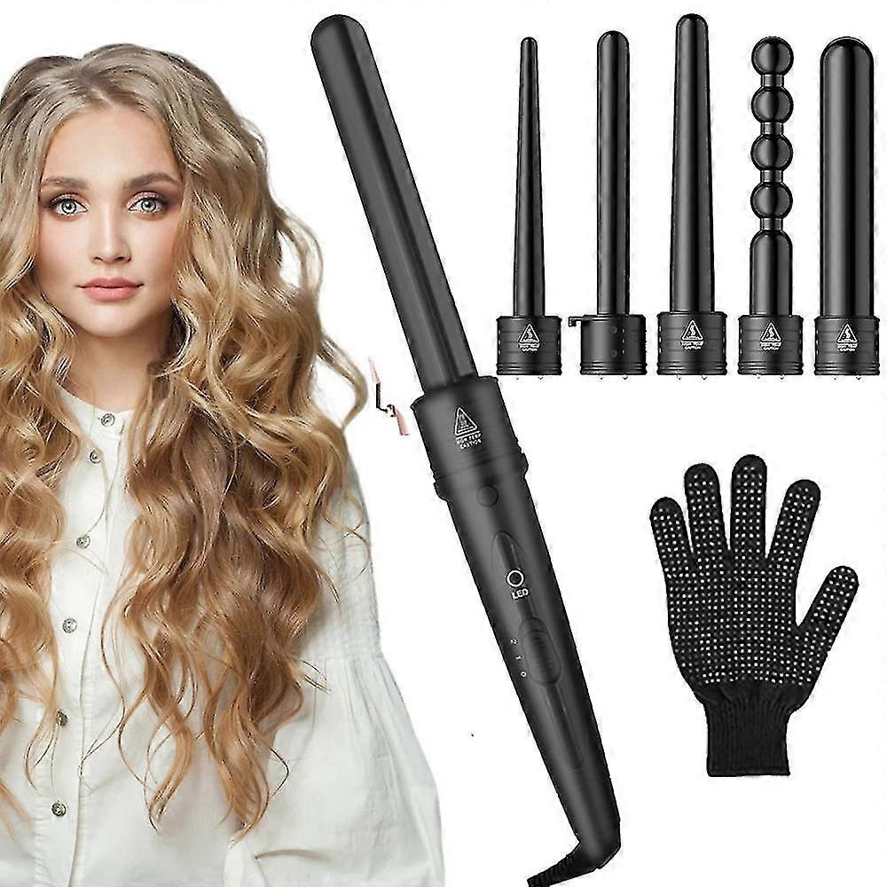 6 In 1 Curling Iron Set Led Display Interchangeable TubeEU PLUG
