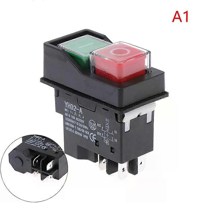 1PC AC250V Waterproof Electromagnetic Push Button switch 4/5Pin Can Replace KJD17 KLD-28protection Starter Safety Switch