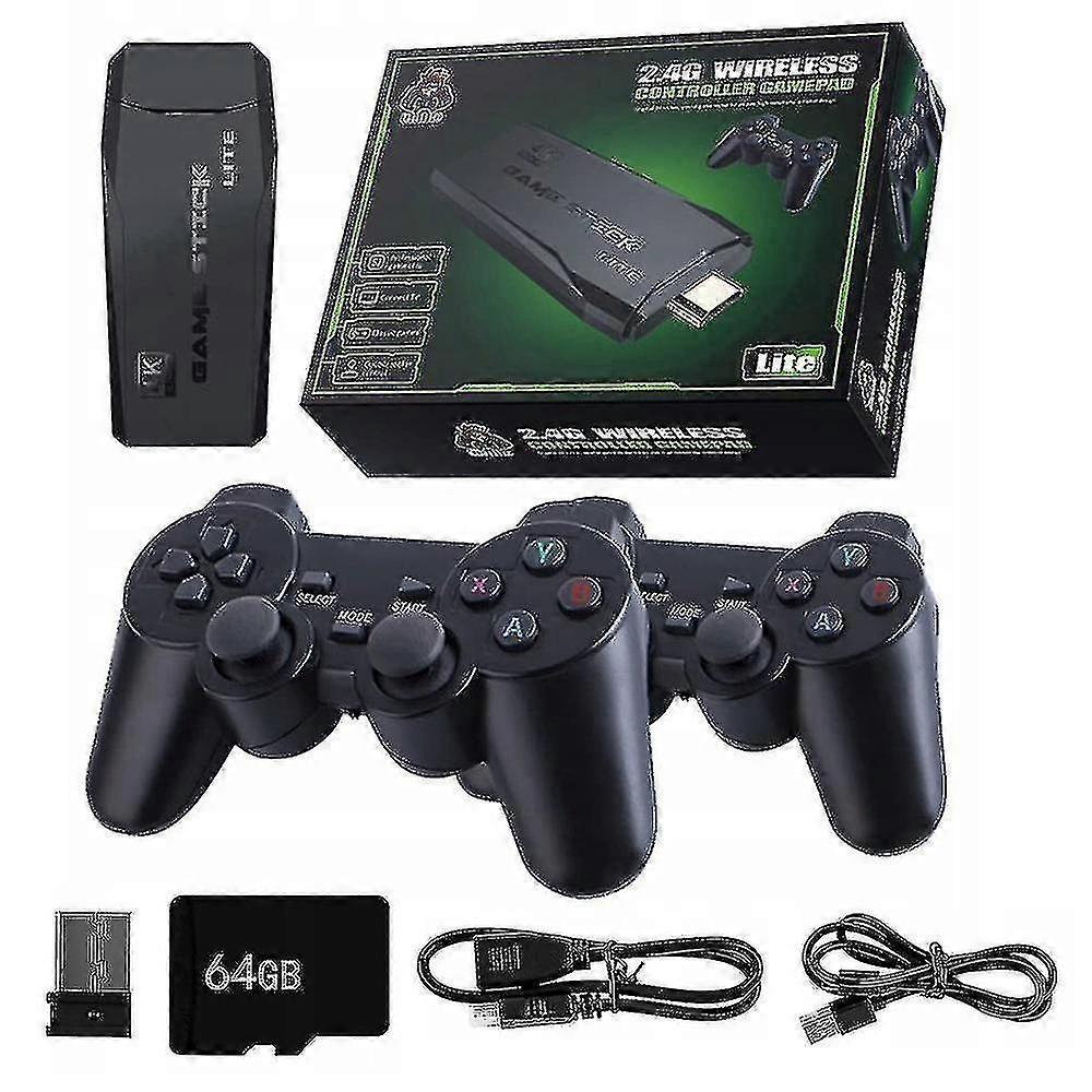 4K Gaming Stick with 20000 Built-in Games & Wireless Controllers