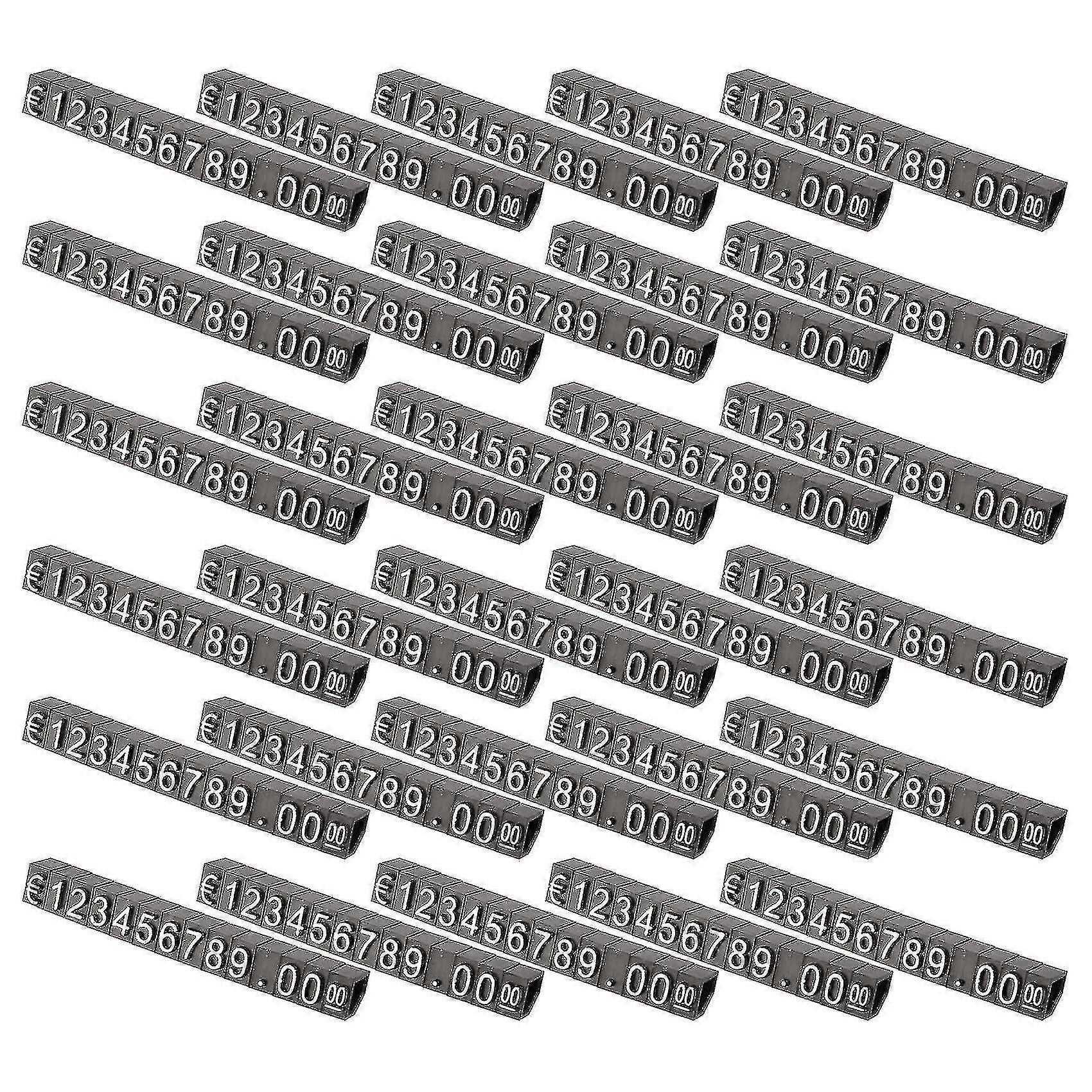 30sets Plastic Cubes Price Display Tags Adjustable Number Stand Frame Label Shop