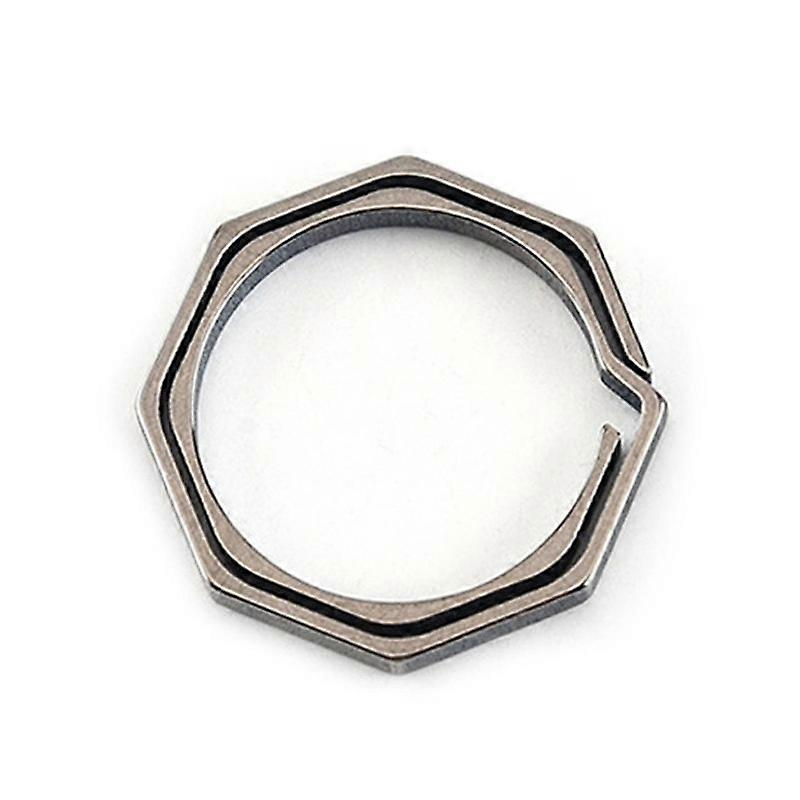 Titanium Alloy Key Ring Octagonal Hook Key Ring Creatives Multifunctional Key Pendant-Large-