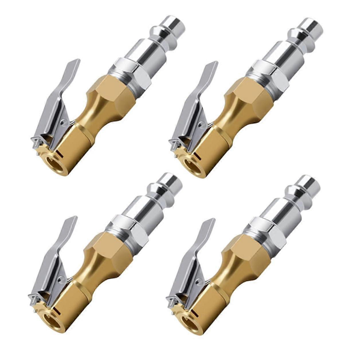 Fast Easy Tire Inflation: 4 Pcs Locking Air Chuck Clip Nozzle for Universal Car Tire Inflator Compatibility