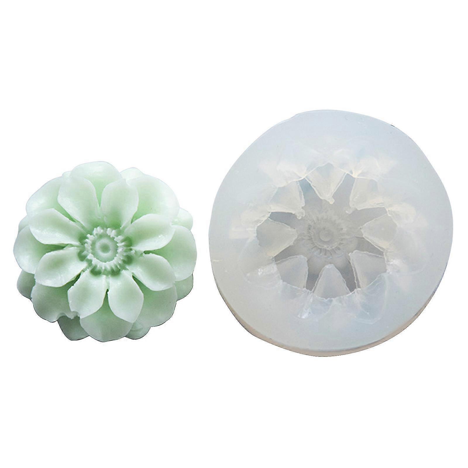 Flower Shaped Silicone Mold Handmade Plaster Fondant Soap Candle Mould For Diy Dessert Baking Chocolate Decorating Tool