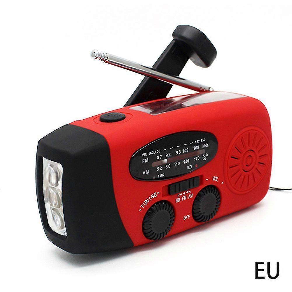 Emergency Hand Crank Radio with LED Flashlight AM FM NOAA Weather Radio Solar Power Bank for Camping