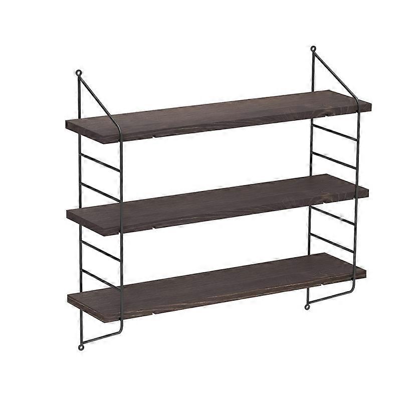 3 nivåer stor vägghylla för hemmakontor förvaringshylla med justerbara brädor