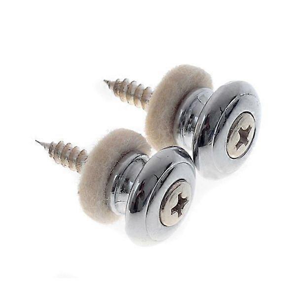 2pcs Mushrooms Head Guitar Strap Buttons (Silver)