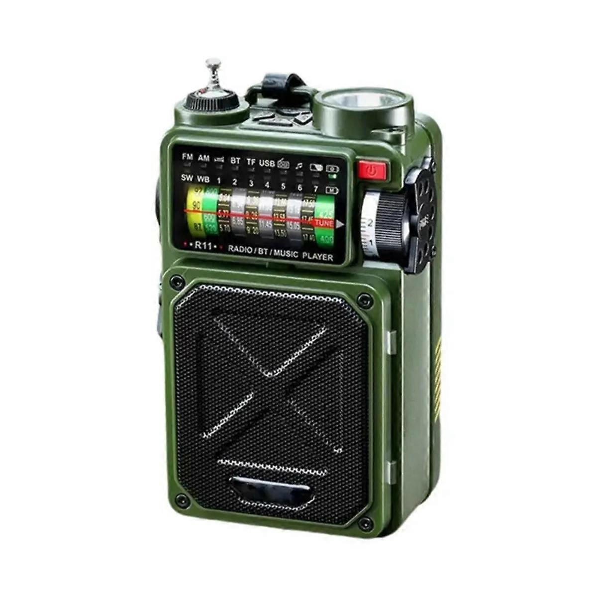 Hand-Operated Emergency Solar Bluetooth Outdoor Camping Alarm Radio Multi-Band Earthquake Preventio