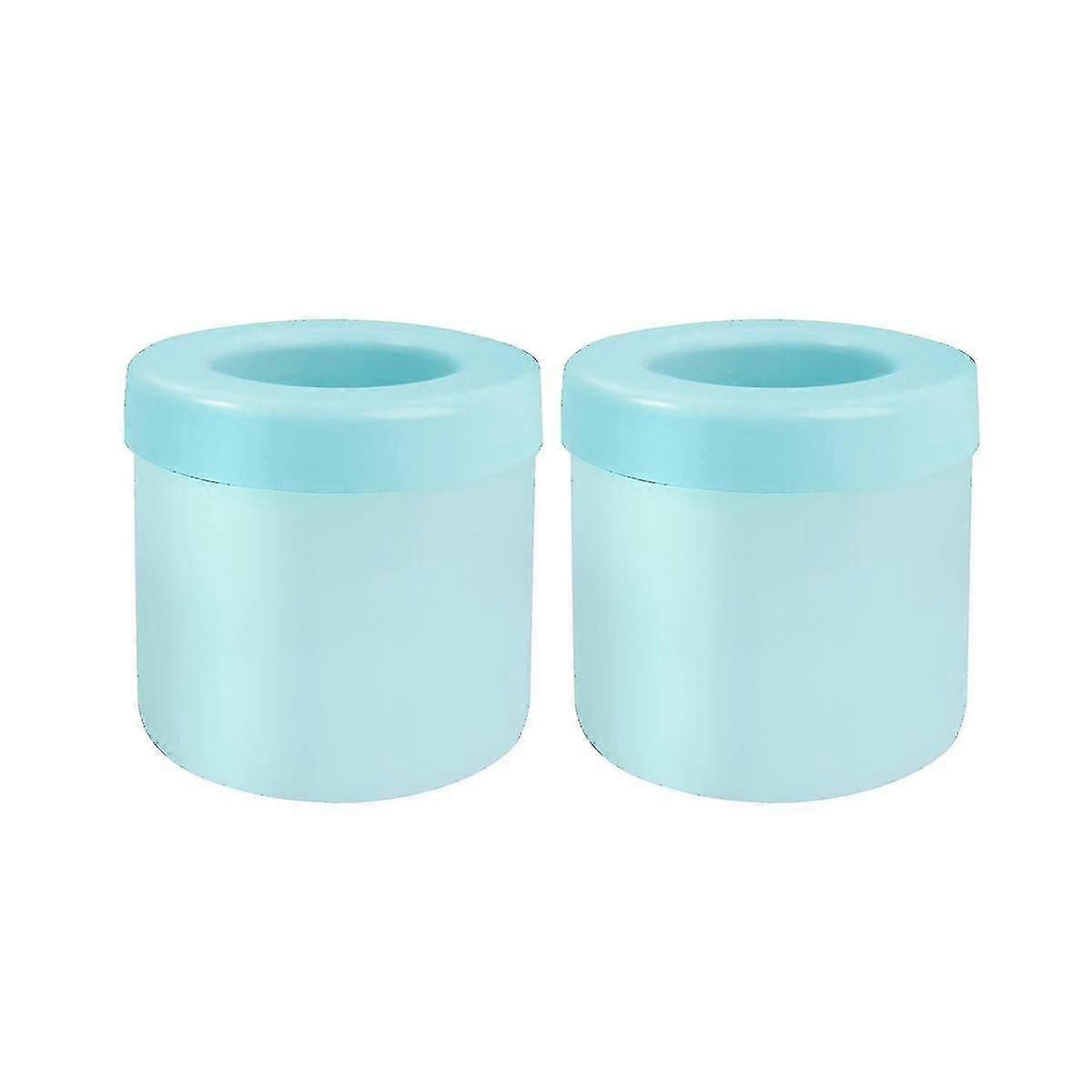 2pcs Cylinder Silicone Ice Cube Mold, 3d Ice Cubes Maker, Decompress Ice Lattice, Press-type Easy-r