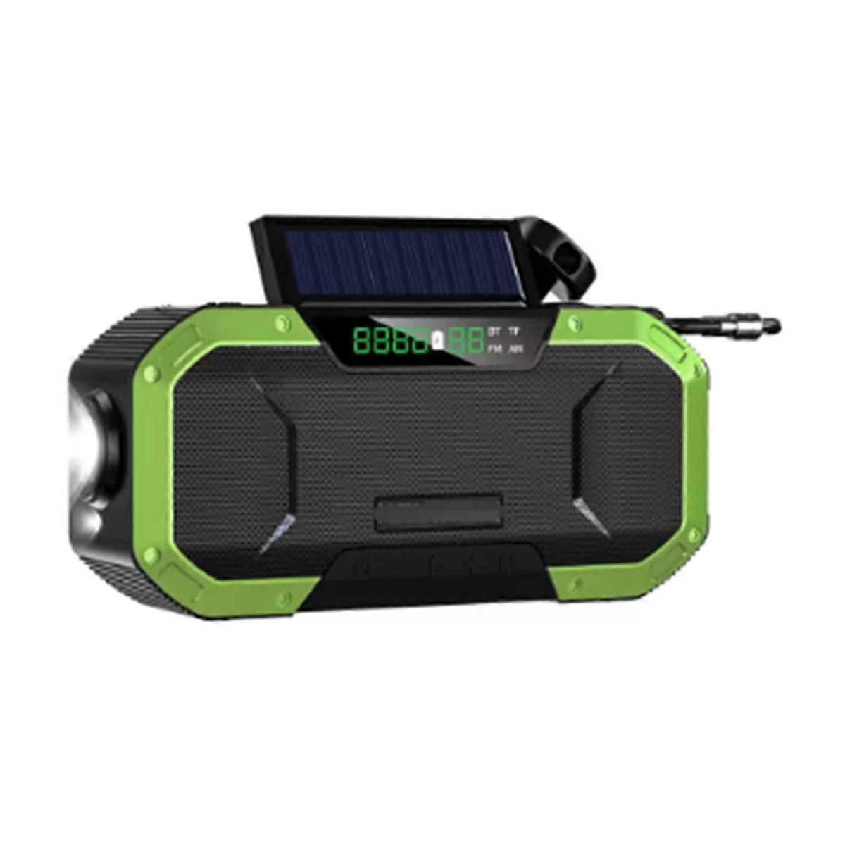 Hand Crank Solar Radio Bluetooth-Compatible Speaker Emergency LED Flashlight Power Bank Audio Devic
