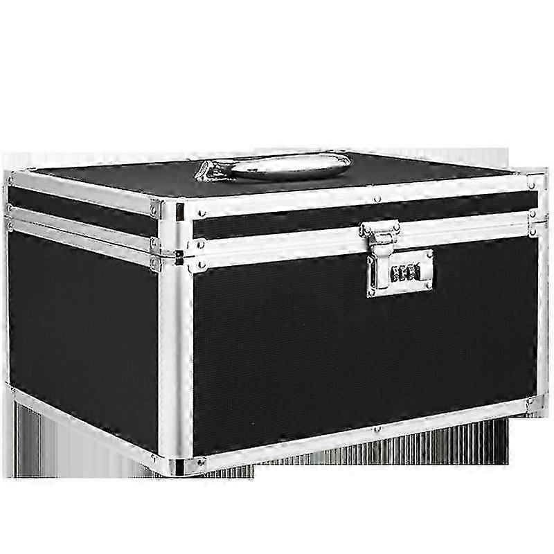 صندوق قفل مركب - 9 * .8 × 6.7 × 7.5 بوصة صناديق خزائن للنقد والمستندات والطب - أسود