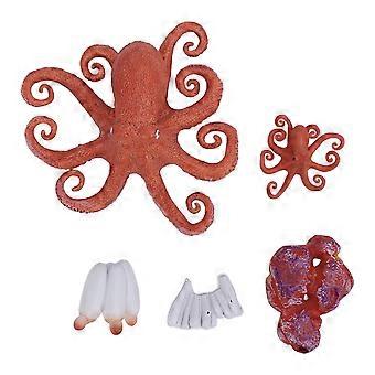 5Pcs Octopus Figurine Toy Set Educational Simulated Octopus Life Cycle Sea Animal Models for Home School Learning