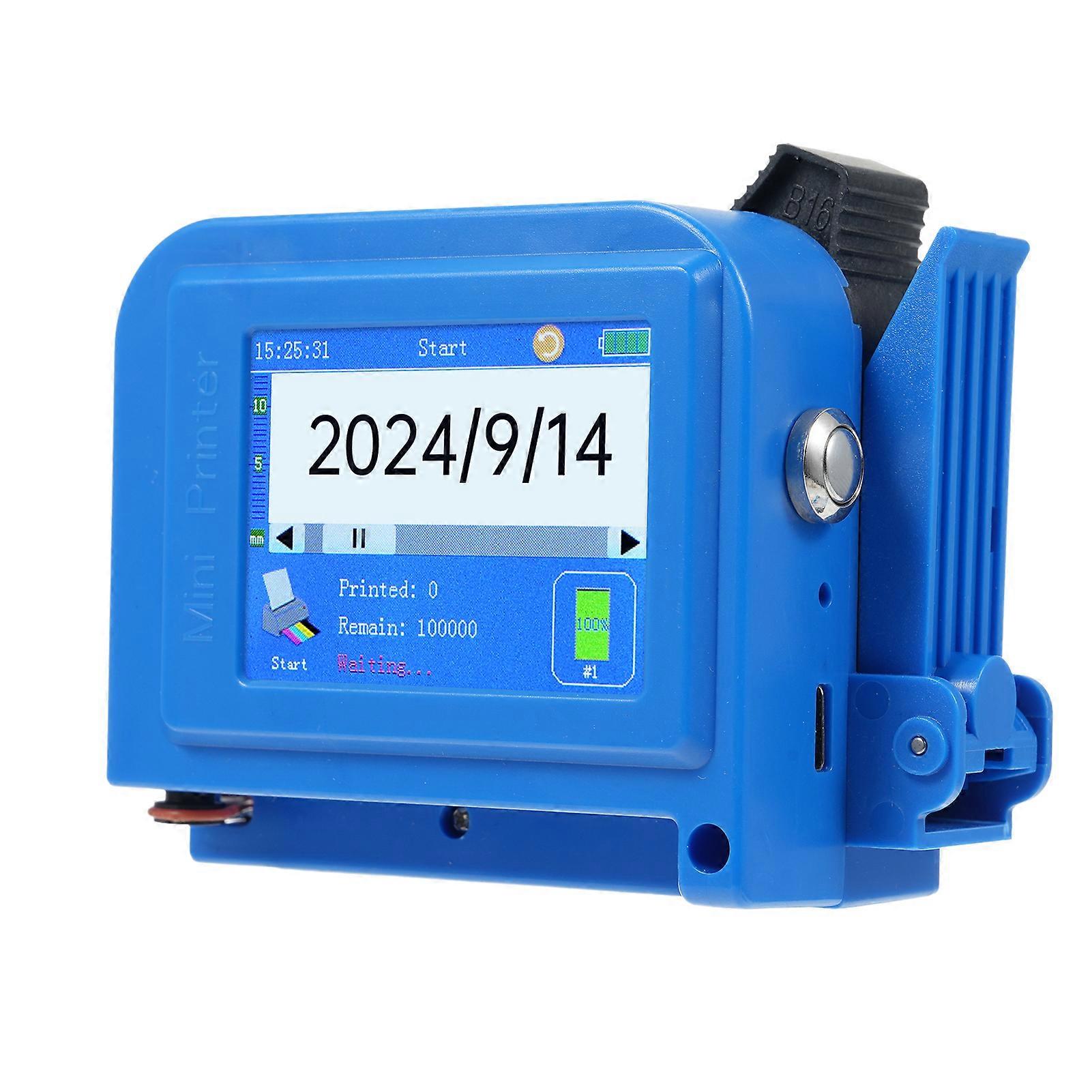Mini Handheld Inkjet Printer with 2.4 Inch Touchscreen Intelligent Barcode Printer Support Logo Date QR Code Symbols Batch Number USB Interface for V