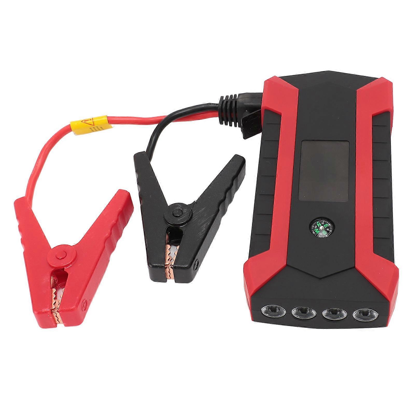1000A Car Battery Jump Starter 12V Portable Jump Box 4USB Fast Charging 15000mAh 3 Modes LED Flashlight for 7.0L Gasoline 5.5L Diesel Engines Red EU