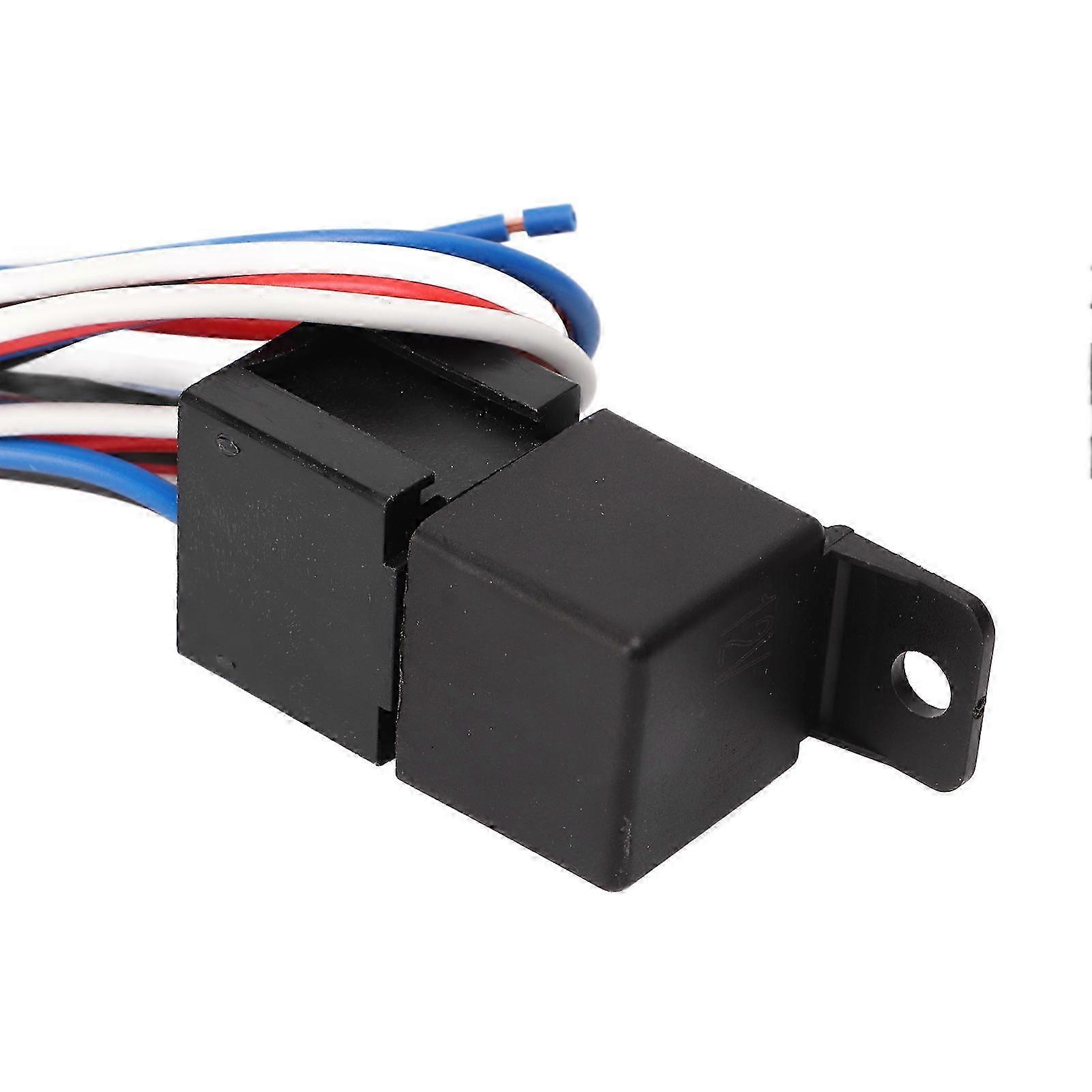 Complete 12V Electric Radiator Fan Thermostat Control Relay Wire Kit for Various Vehicles Including Cars, Trucks, and Buses