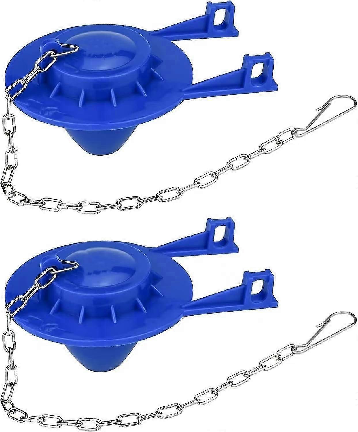 2Pc Universal 2 Inch Toilet Flapper Replacement Kit with Silicone Stopper & Chain
