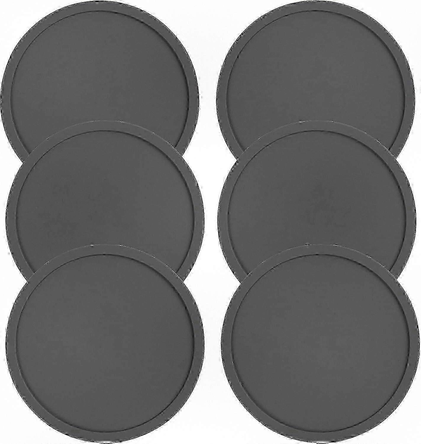 6ピースグレー滑り止めシリコンコースターセット、ホーム&オフィス用ホルダー付き