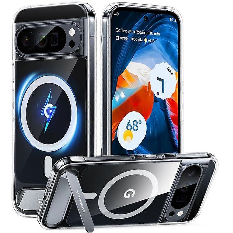 TORRAS Compatible For Google Pixel 9 Pro XL Case Kickstand TPU + PC Phone Cover Compatible with MagSafe